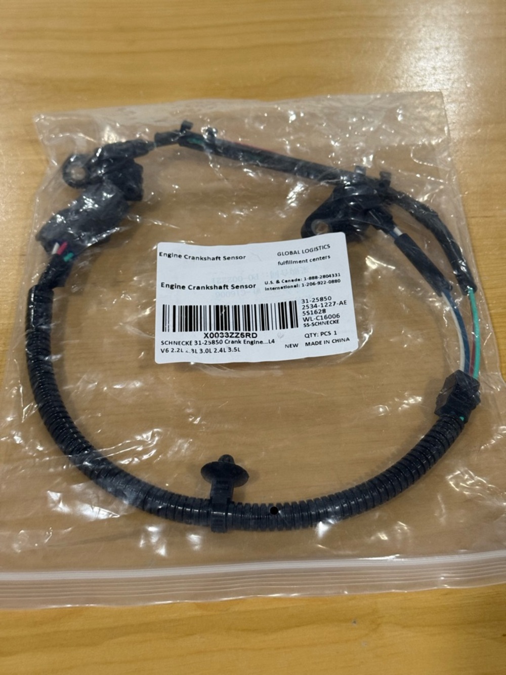 SCHNECKE 31-25850 Crank Engine Crankshaft Position Sensor New